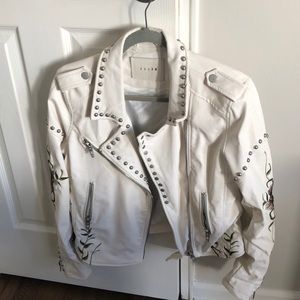 Blank NYC white leather jacket